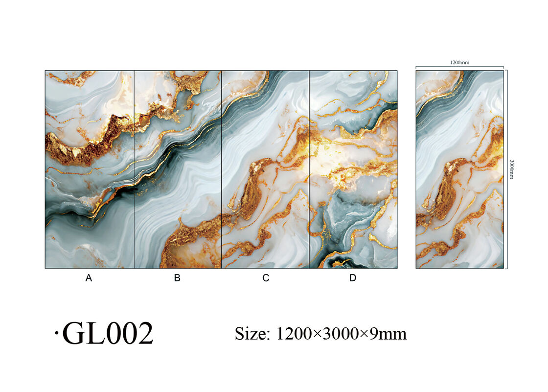 UV 3D PVC Marble Sheet Embossed Waterproof Fireproof Luxury Glossy Interior Wall Panel Decor