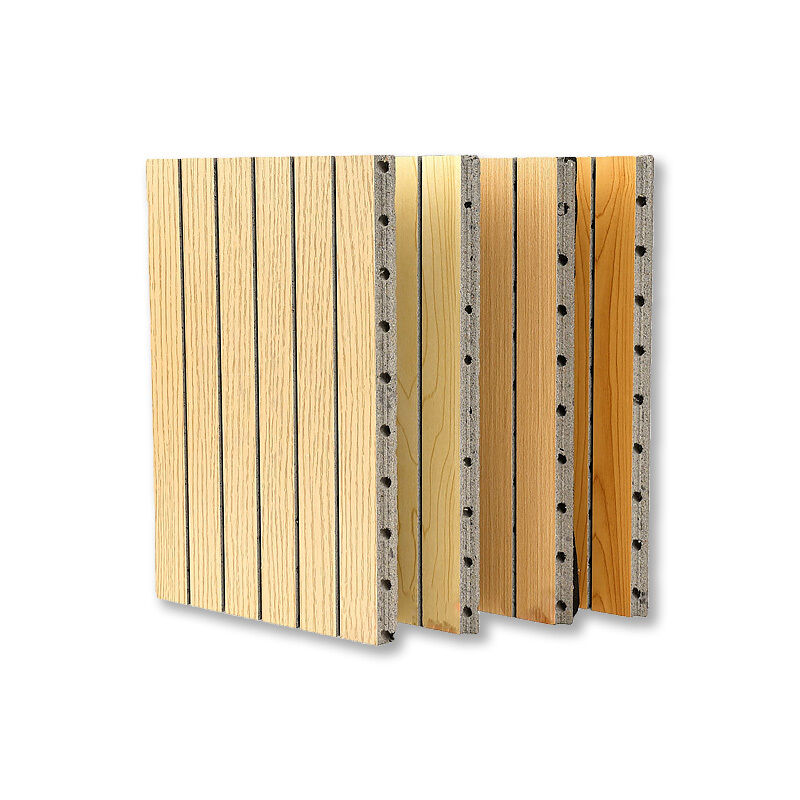 Grooved Acoustic Panels NRC 0.85 High Density Sound Absorbing Wall Cladding for Restaurant