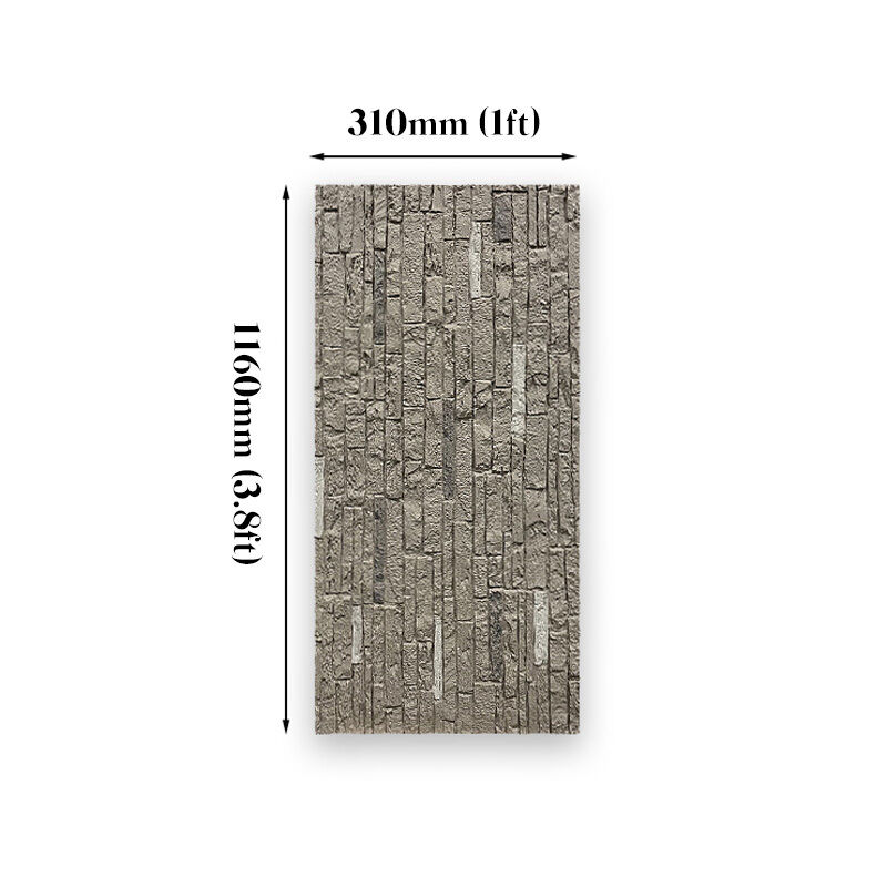 Striped Rock Texture PU Stone Wall Cladding Panels Polyurethane Faux Veneer Waterproof