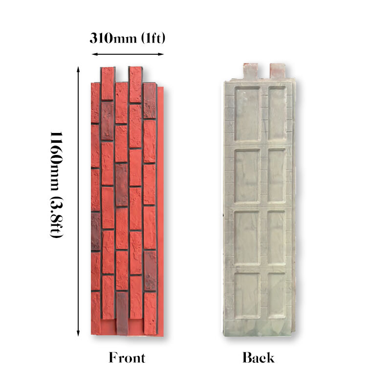 PU Stone Faux Cultural Bricks Polyurethane 3D Background Wall Panel For Villa Garden