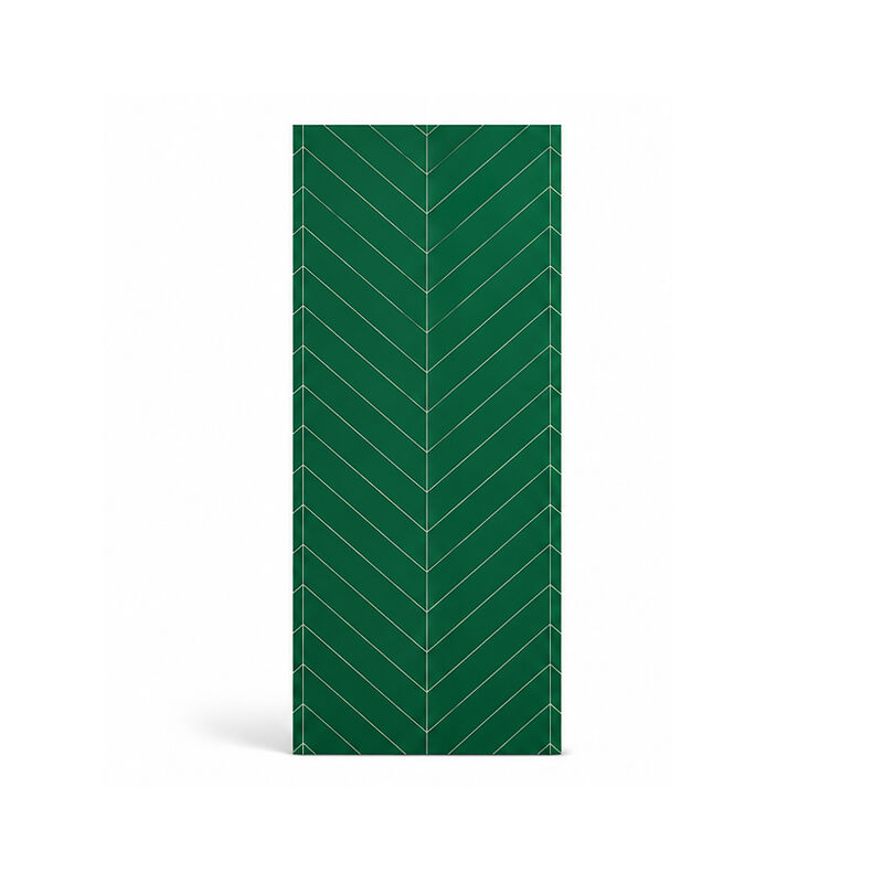 Green Chevron Stone Plastic Composite Wall Panel Texture Waterproof Scratch Resistant Hotel Interior Decor