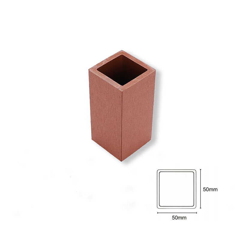 50*50mm WPC Wall Cladding Panel Square Timber Tube Hollow Waterproof Fence Profile