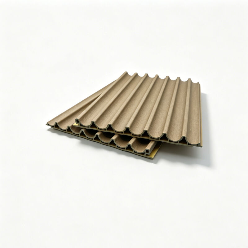 7 Arcs Inner Hollow PVC Fluted Wall Panels 3D Texture Wave Design Cladding for Dining Area Interiors