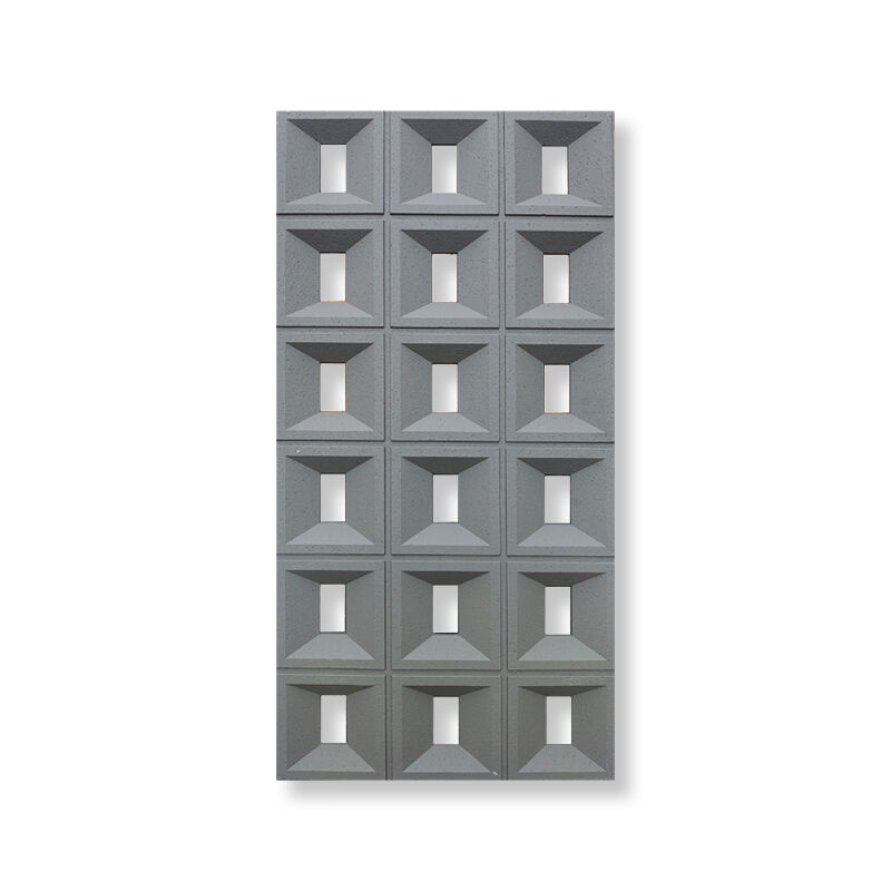 Hollow PU Decorative Wall Panel Faux Nine Blocks Rectangular Holes Weatherproof For Renovation